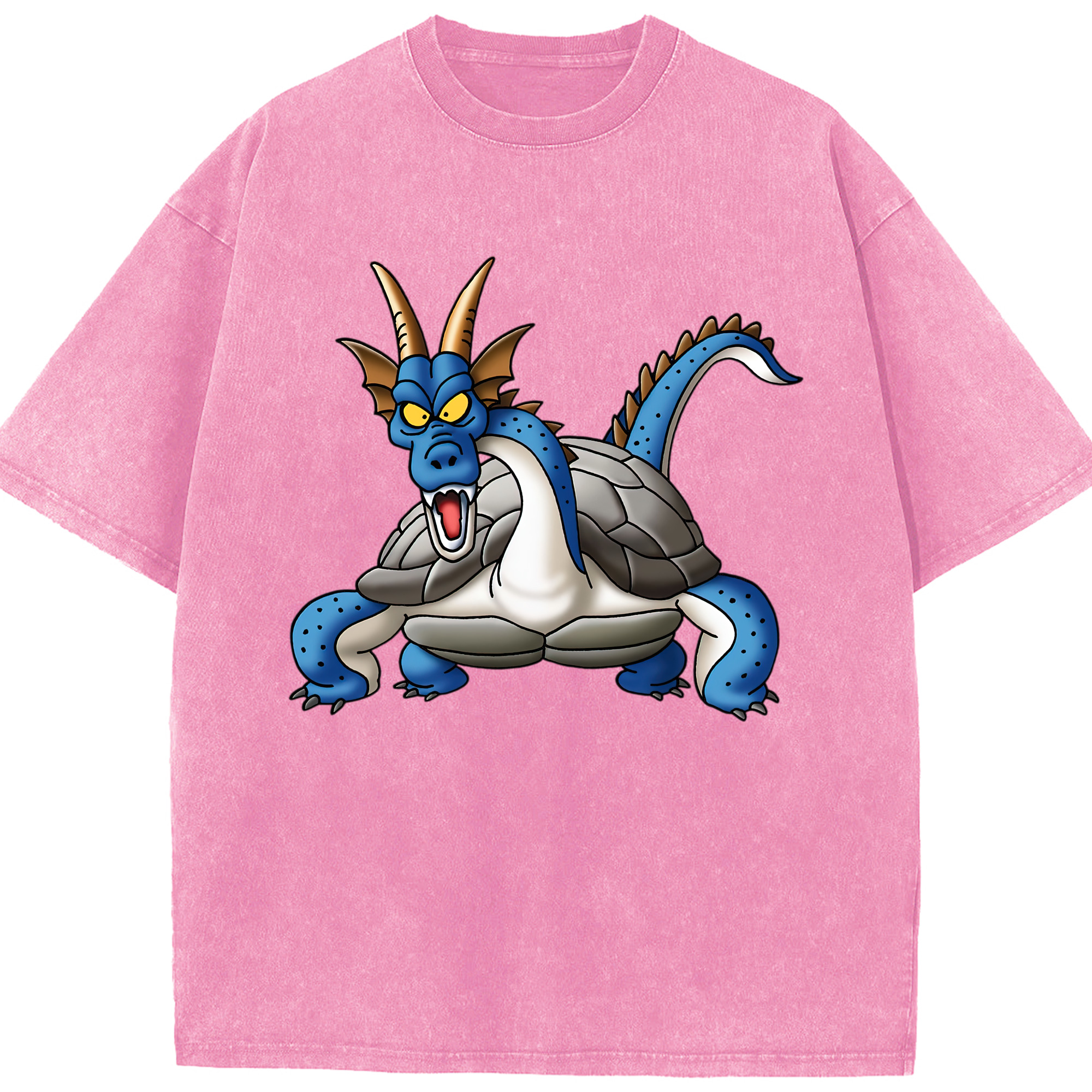 （画像用） ドラゴンクエスト Doragon Kuesuto Dragon Quest 綿100% ヴィンテージ風 半袖Tシャツ（フロントプリント）